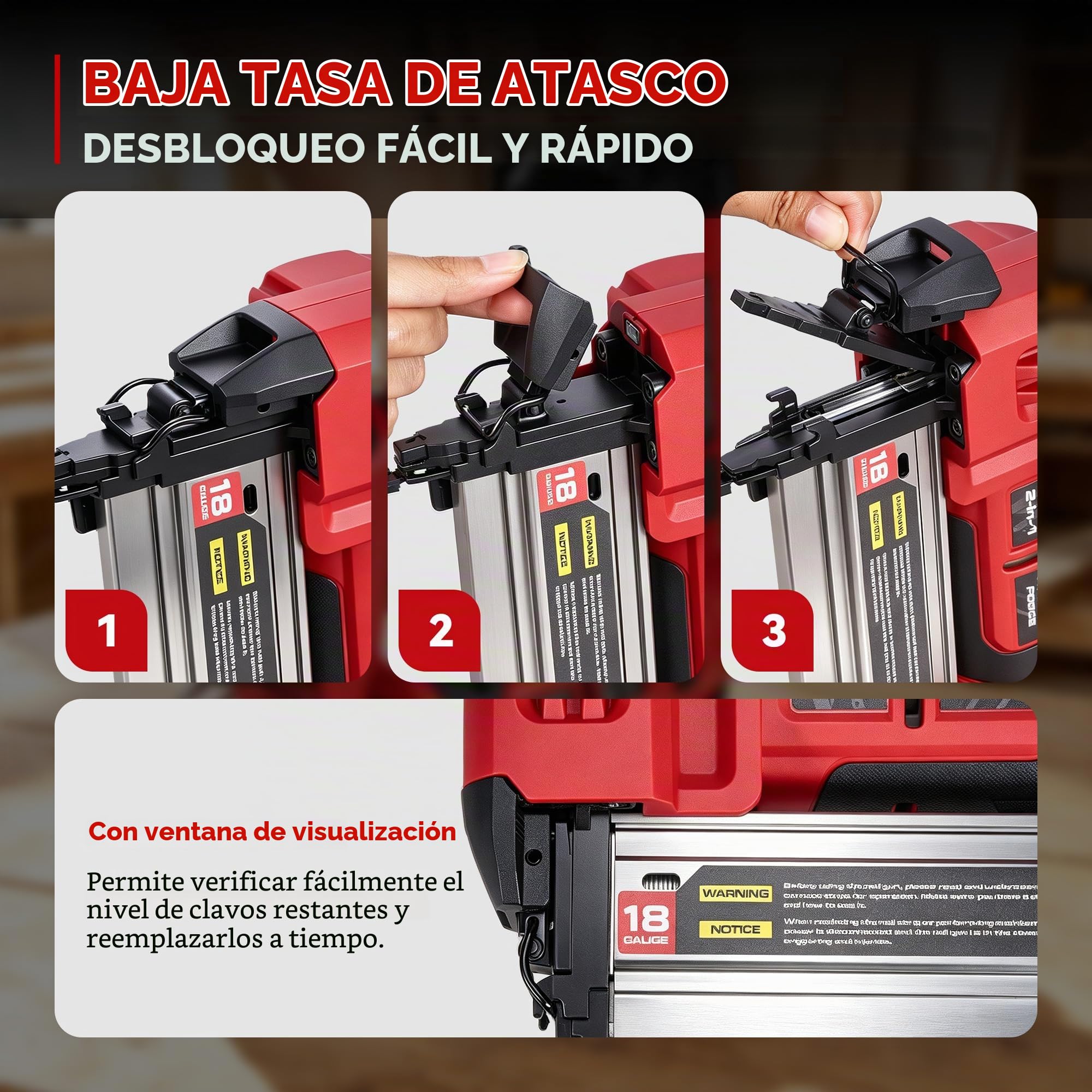 ONEVAN 18GA Clavadora Bateria, Grapadora Electrica con 2x 3.0 Ah Baterías