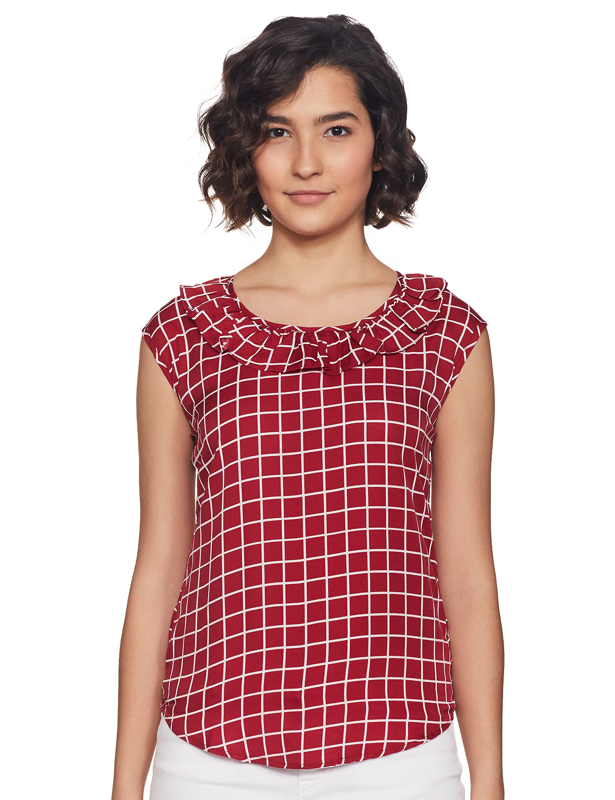 usa fantasy Women's Checkered Regular Fit Top-picture-28