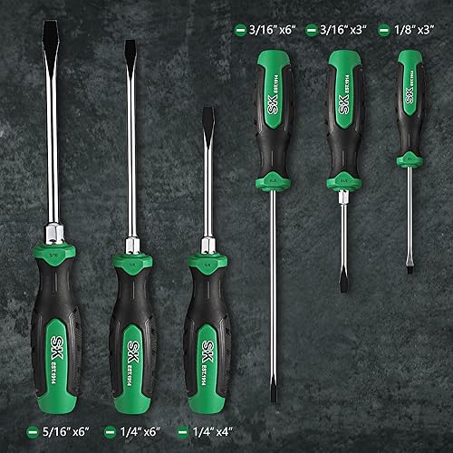 Miniatura 6 de SK Juego de destornilladores de 11 piezas, incluye destornilladores Phillips de 5 piezas y destornilladores ranurados de 6 piezas