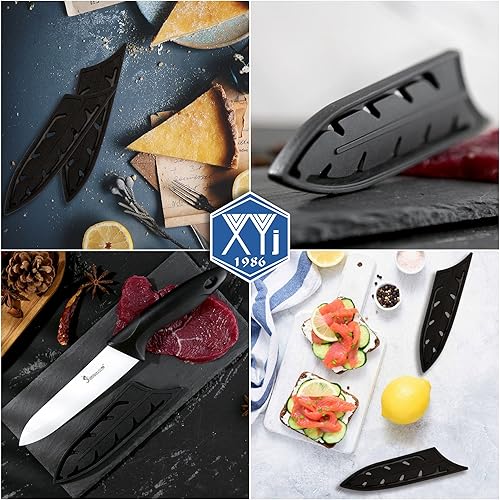 Vista 90 de XYJ Juego de 2 fundas de cuchillo de seguridad para cuchillos, protector de borde, funda universal para cuchillos, chef, cuchillo de cerámica