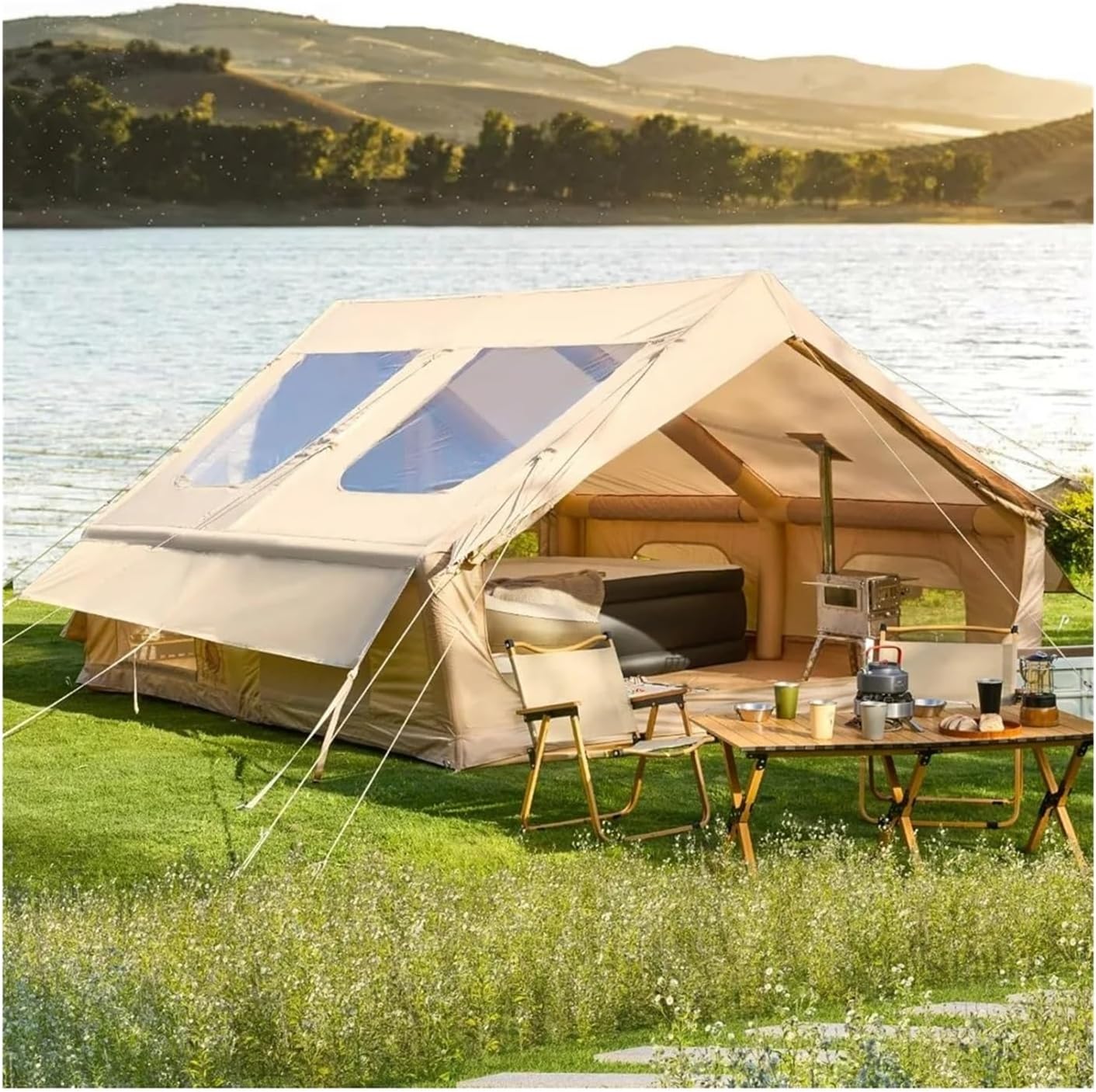 エアテント 2人〜4人用 エアフレーム ロッジテント ハウステント 2321