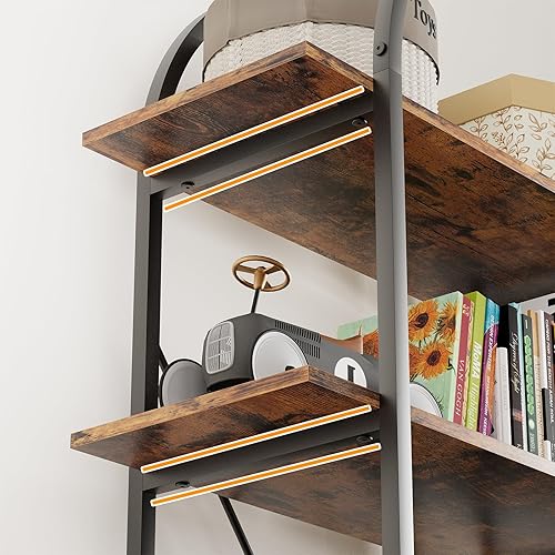 Miniatura 7 de Estantería de 5 niveles, estantería arqueada industrial de 24 pulgadas de ancho, estante de almacenamiento vintage con estantes abiertos, estante