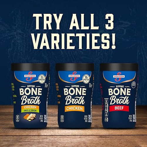 Miniatura 6 de Swanson S ipping Caldo de hueso de pollo con jengibre y cúrcuma, taza para microondas de 10.75 oz