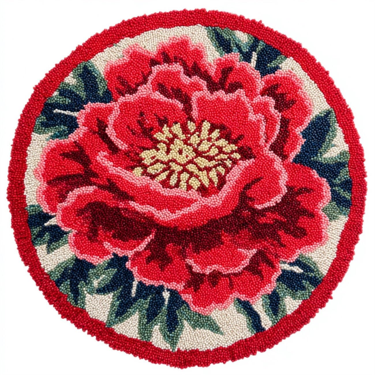 Kitquiver Tapestry Kits for Adults Red Peony 100x100cm