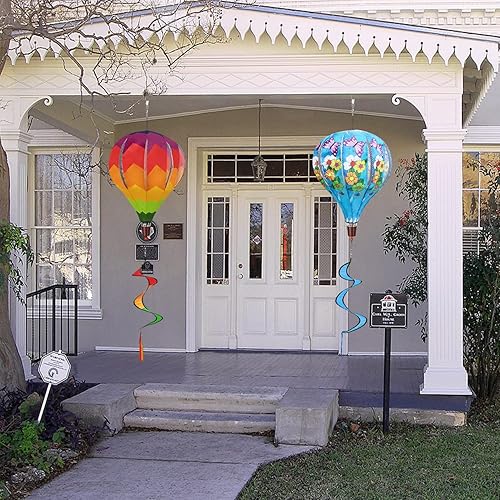 Miniatura 5 de Giradores de Viento Gigantes de Mariposa Arcoíris Globo de Aire Caliente para Jardín Molinetes Grandes Captadores de Patio y Césped Adornos Molinos