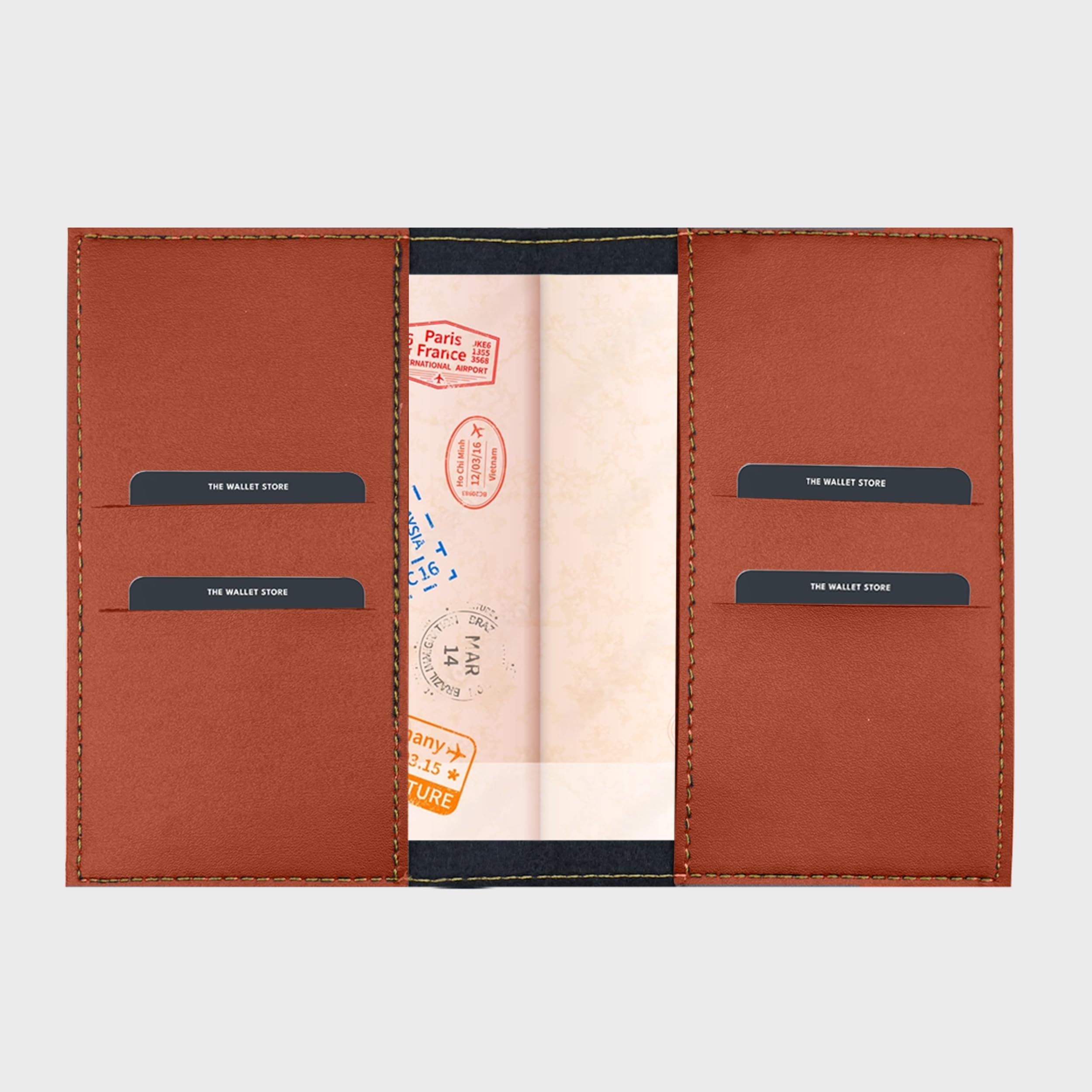 The Wallet Store Leather Passport Cover - Tan