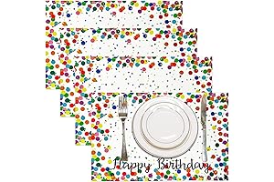 Letjolt Birthday Placemat Happy Birthday Sign Birthday Table Mats White Birthday Table...