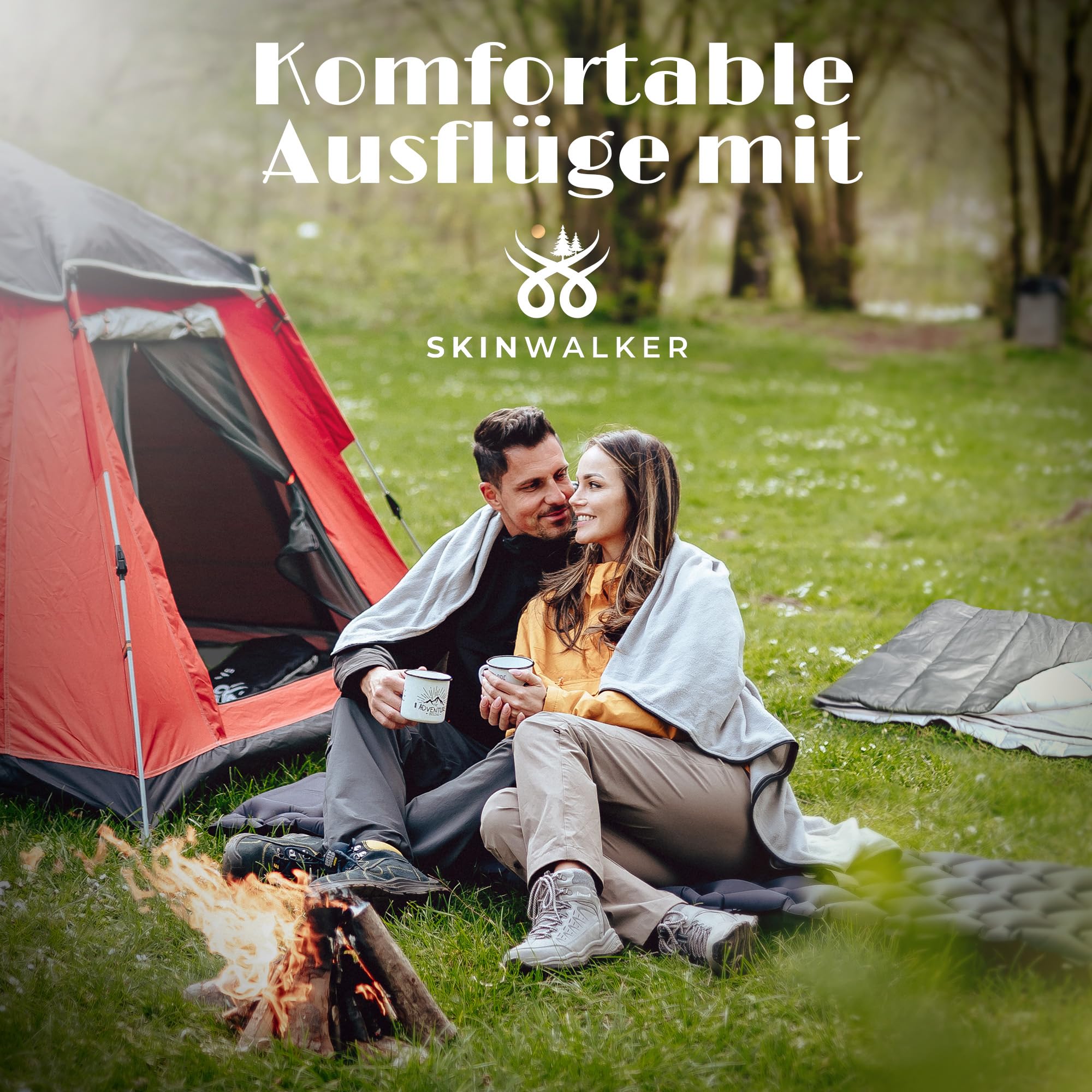 SkinWalker Schlafsack [Kleine Größe bis 1,70m Körpergröße] 3-4 Jahreszeiten mit abnehmbaren Fleece + Kopfkissen [-15°C bis +20°C] Deckenschlafsack Schlafsack Camping, Sleeping Bag Jugendliche