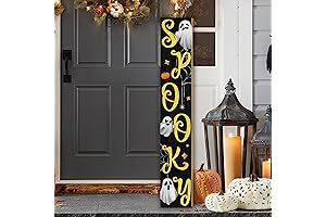 Halloween Welcome Porch Sign Decor Spooky Wooden Hanging Sign