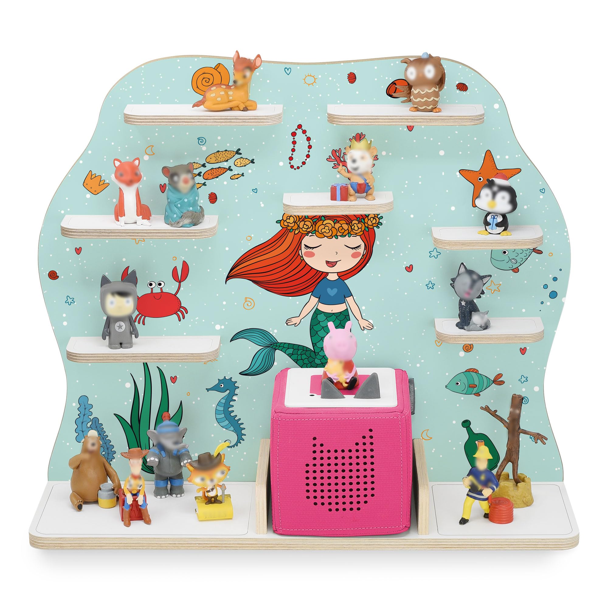 Étagère bois Toniebox sirène pour décorer et suspendre les Tonies de vos enfants