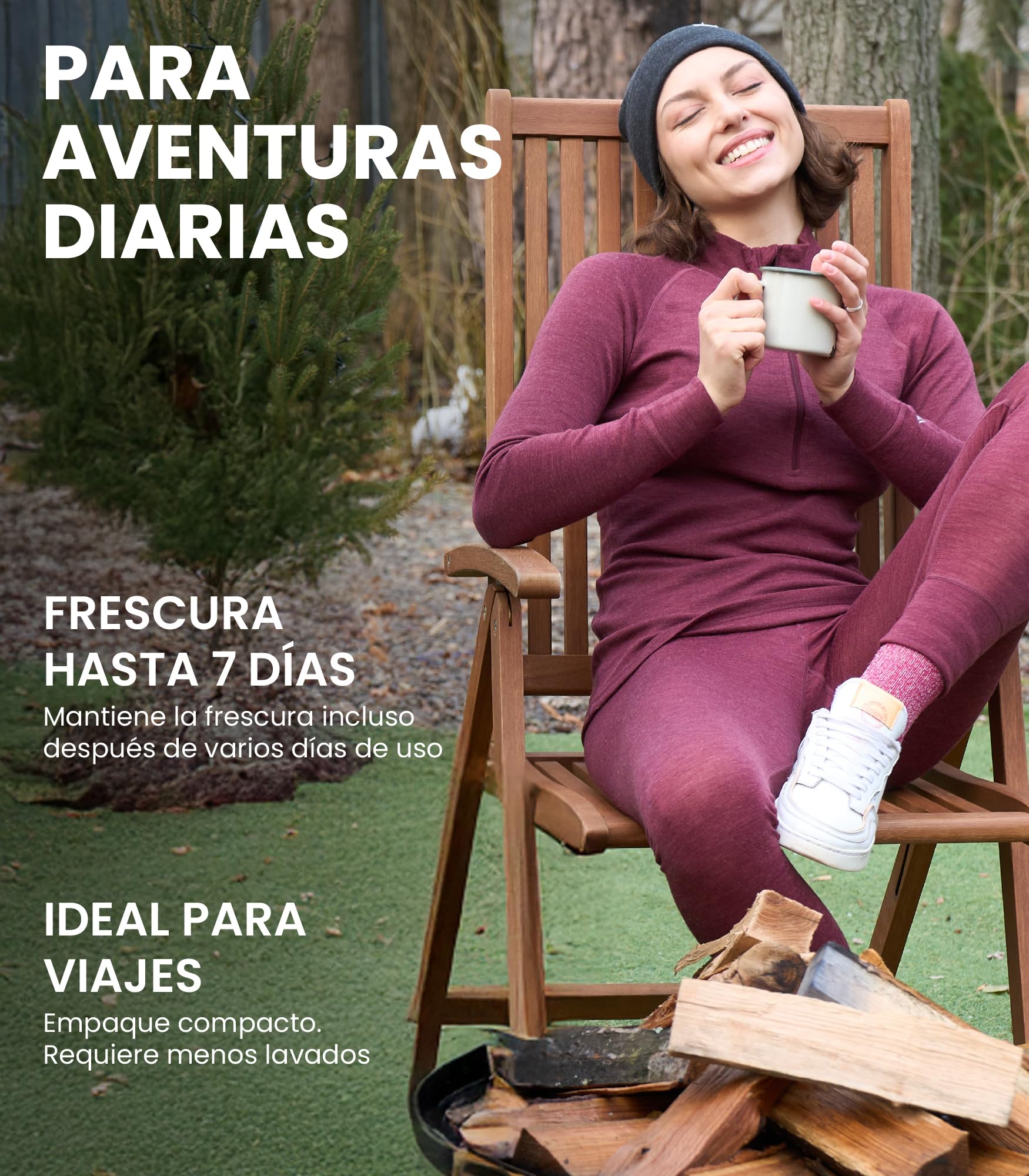 Merino.tech Camiseta Lana Merino Media Cremallera Mujer Transpirable Suave Cálida