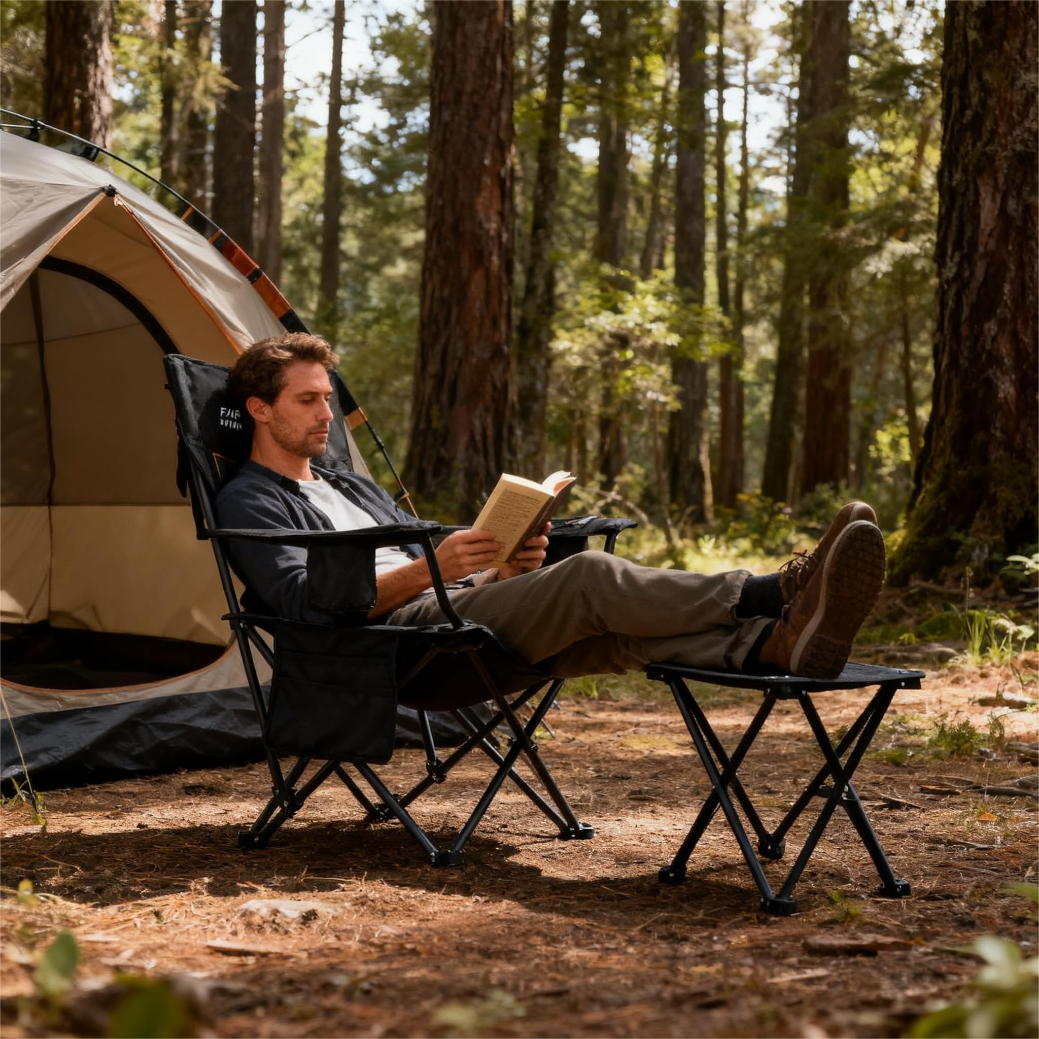 Amazon.com: FAIR WIND Oversized Padded Camping Chair with Footrest