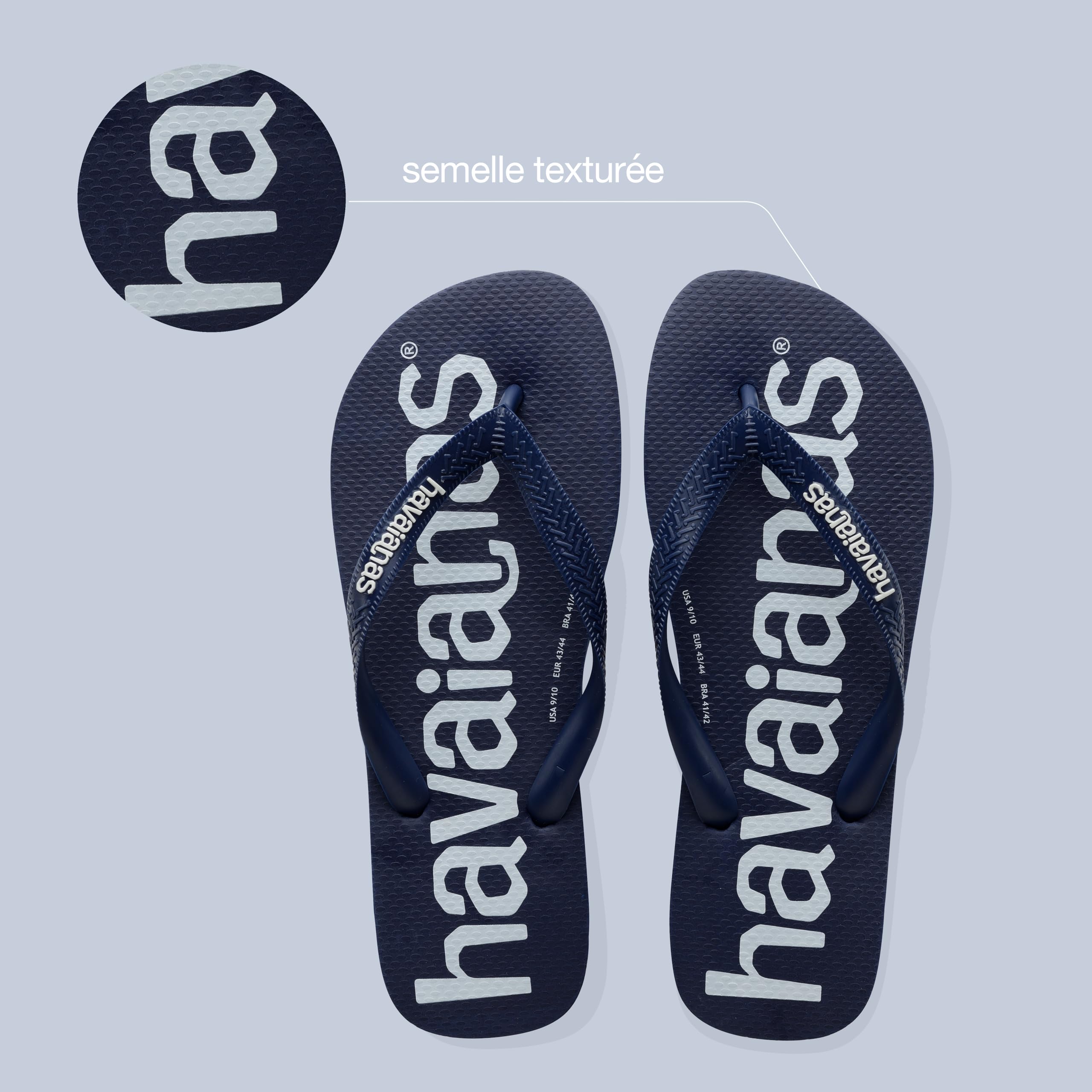 Havaianas - Top Logomania, Tongs Confortables, Durables et Légères, Semelle avec Grand Logo, Adultes Unisexe