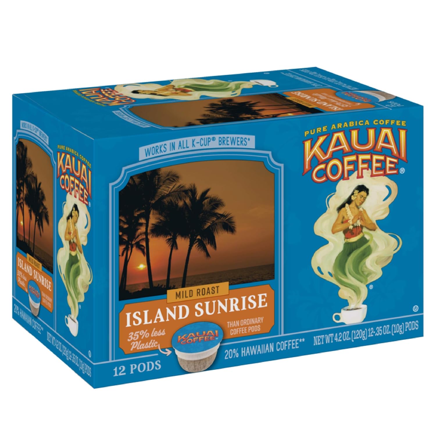 Kauai Coffee Island Sunrise Mild Roast Compatible with