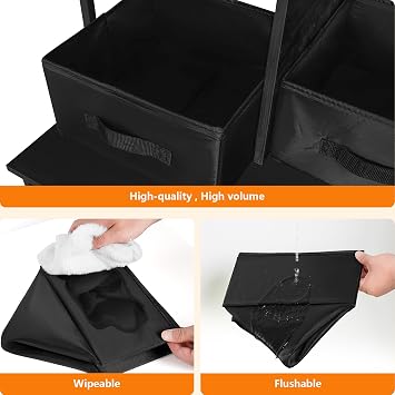 Dwanton Cat Litter Box Enclosure, 2 Storage Shelves and 2 Drawers, 50 H