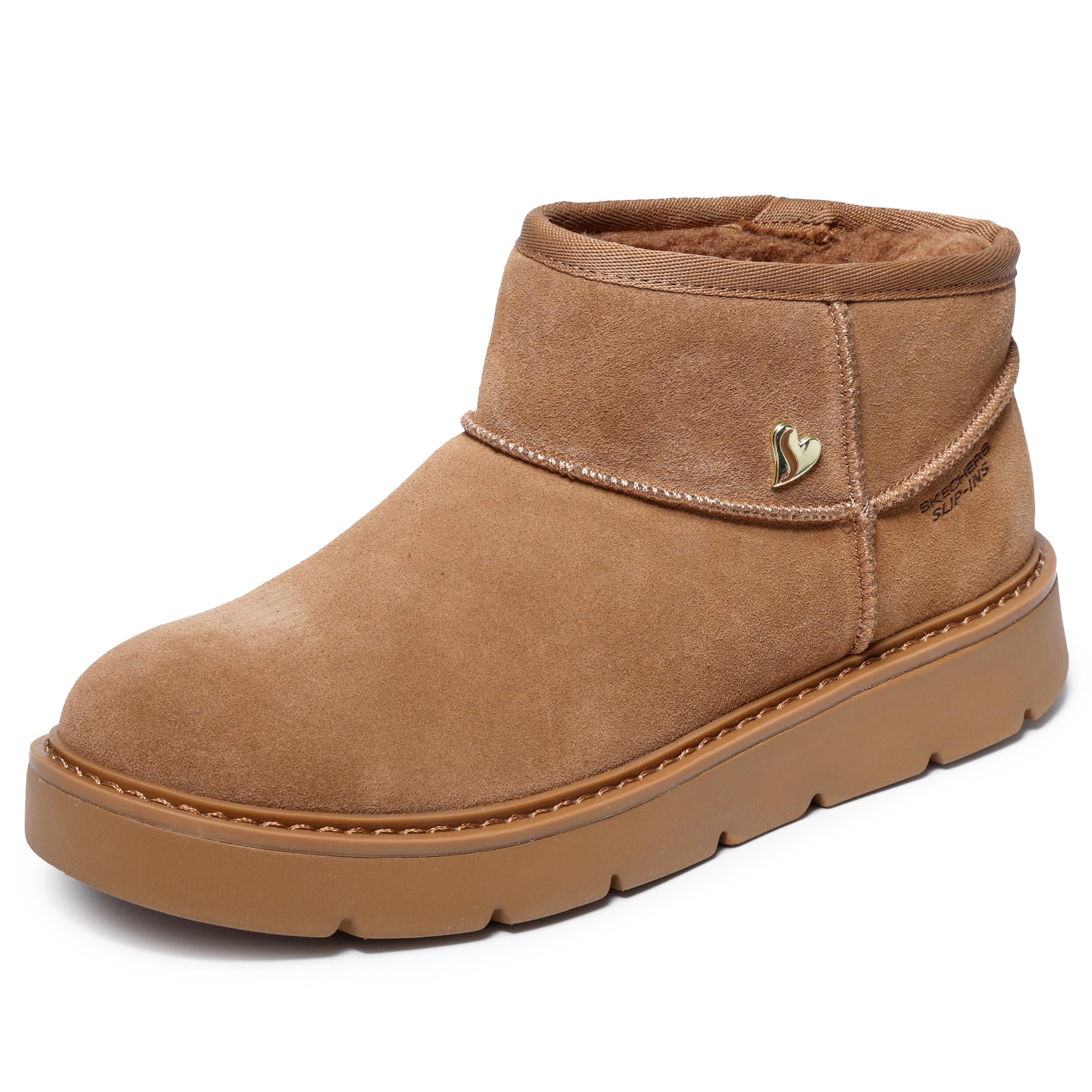 Skechers Women's Chestnut Slip-Ins: Keepsakes Cosy - Cosy Mini Boots In Size 5.5 | Leather/Metal/Textile