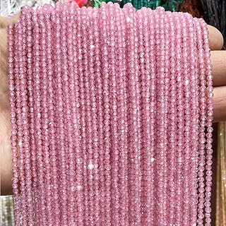 AKJXI Cuentas de circonita de Colores de 3 mm para Hacer Joyas, pequeñas Cuentas de circonita cúbica para Hacer Joyas de Bricolaje, Color Rosa, 3 mm (Aproximadamente 120 Piezas)