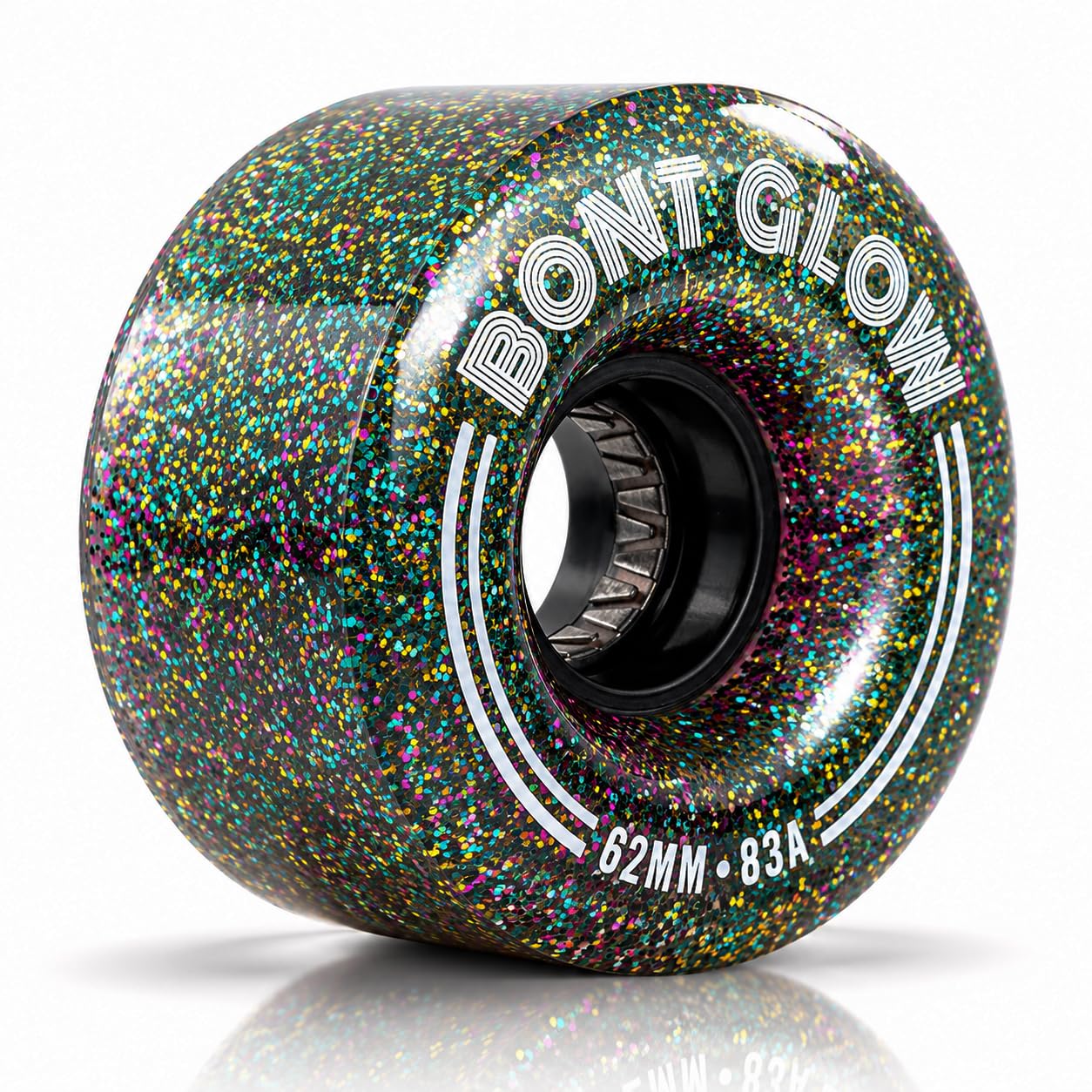 Bont Glow - Ruote per pattini a rotelle, senza batteria, 58 x 32 mm, 101 A, confezione da 4, per esterni e quad (lettera d'amore rosa)