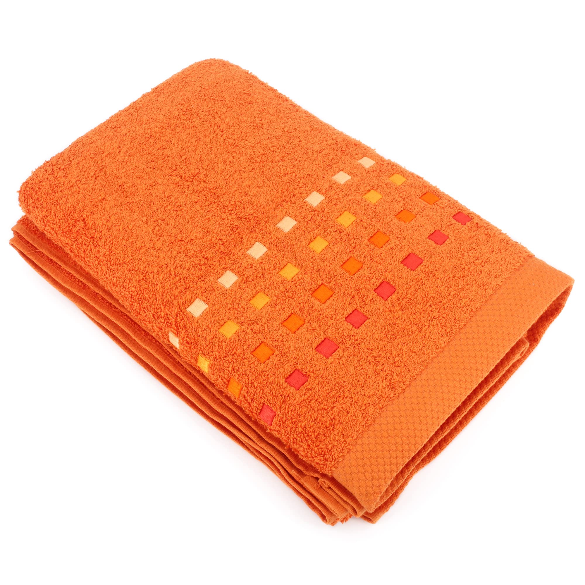 Drap de bain 100x150cm coton uni Pure orange butane