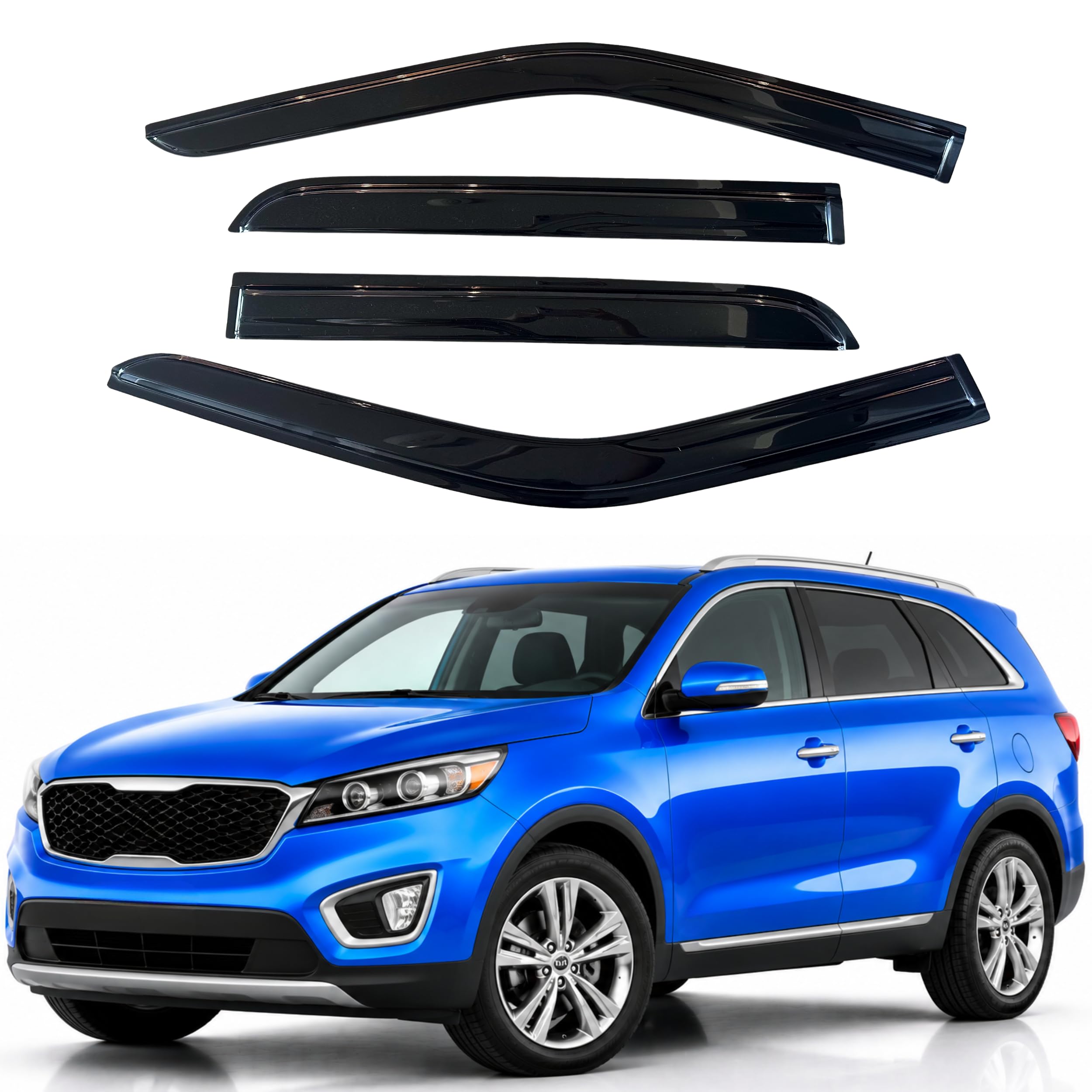 IG Window Visors Fit for 2016-2020 Kia Sorento, Out-Channel Rain Guards Vent Wind Deflectors 4PC, Car Accessories for 16-20 Sorento