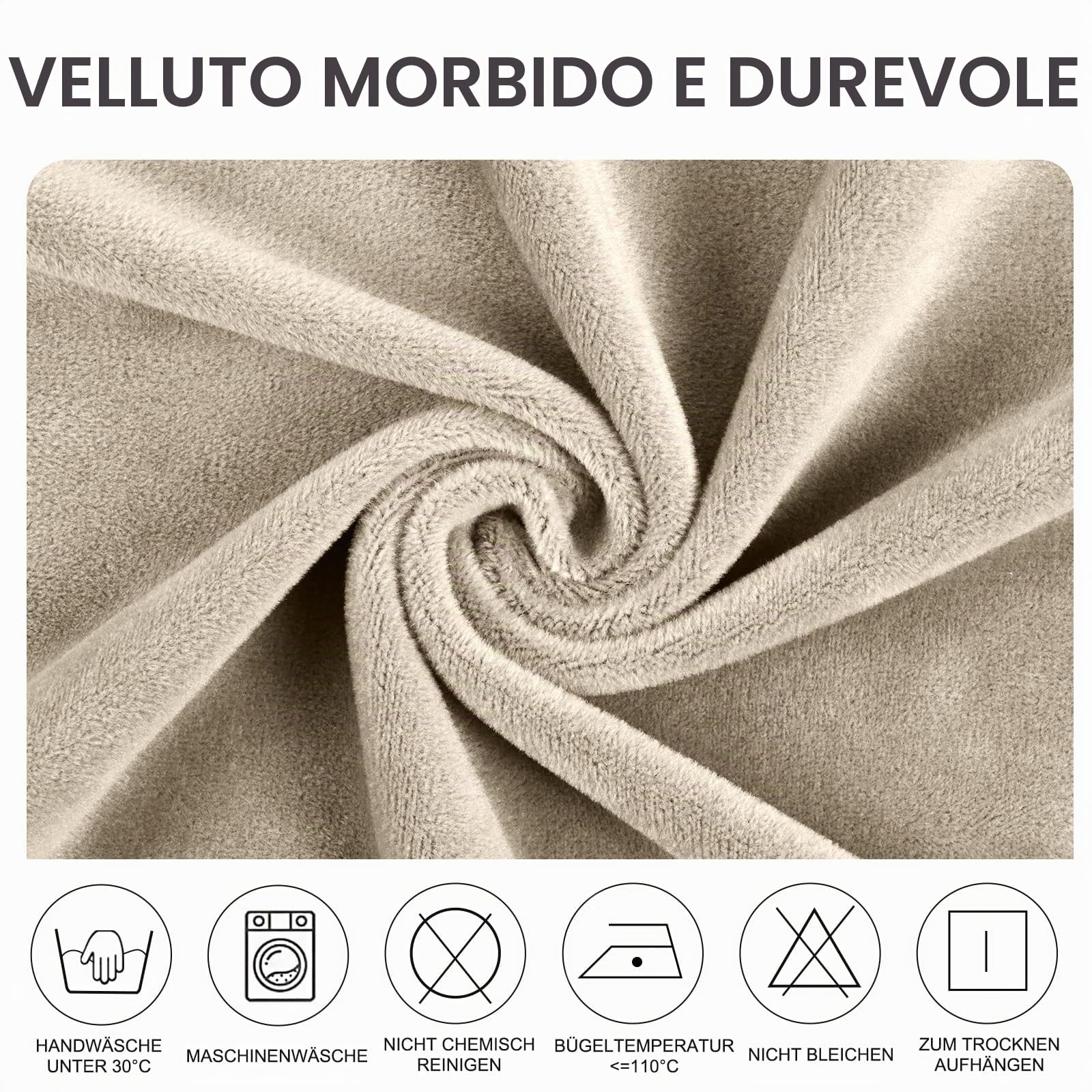 Alishomtll Set di 4/6 coprisedia in velluto elasticizzato, per cucina, ristorante, hotel, banchetti, matrimoni (champagne, 6 pezzi)