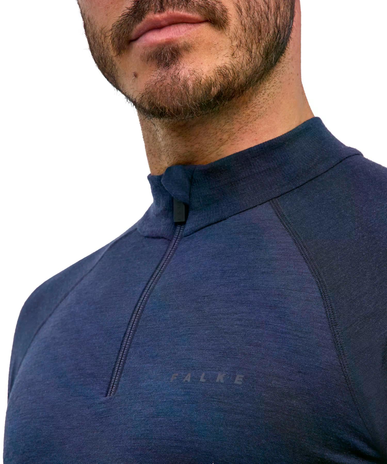 Falke Uomo Running Warm Pullover Regolazione dell'umidità Traspirante Asciugatura Rapida antiodore Lana Filo Funzionale 1 Pezzo