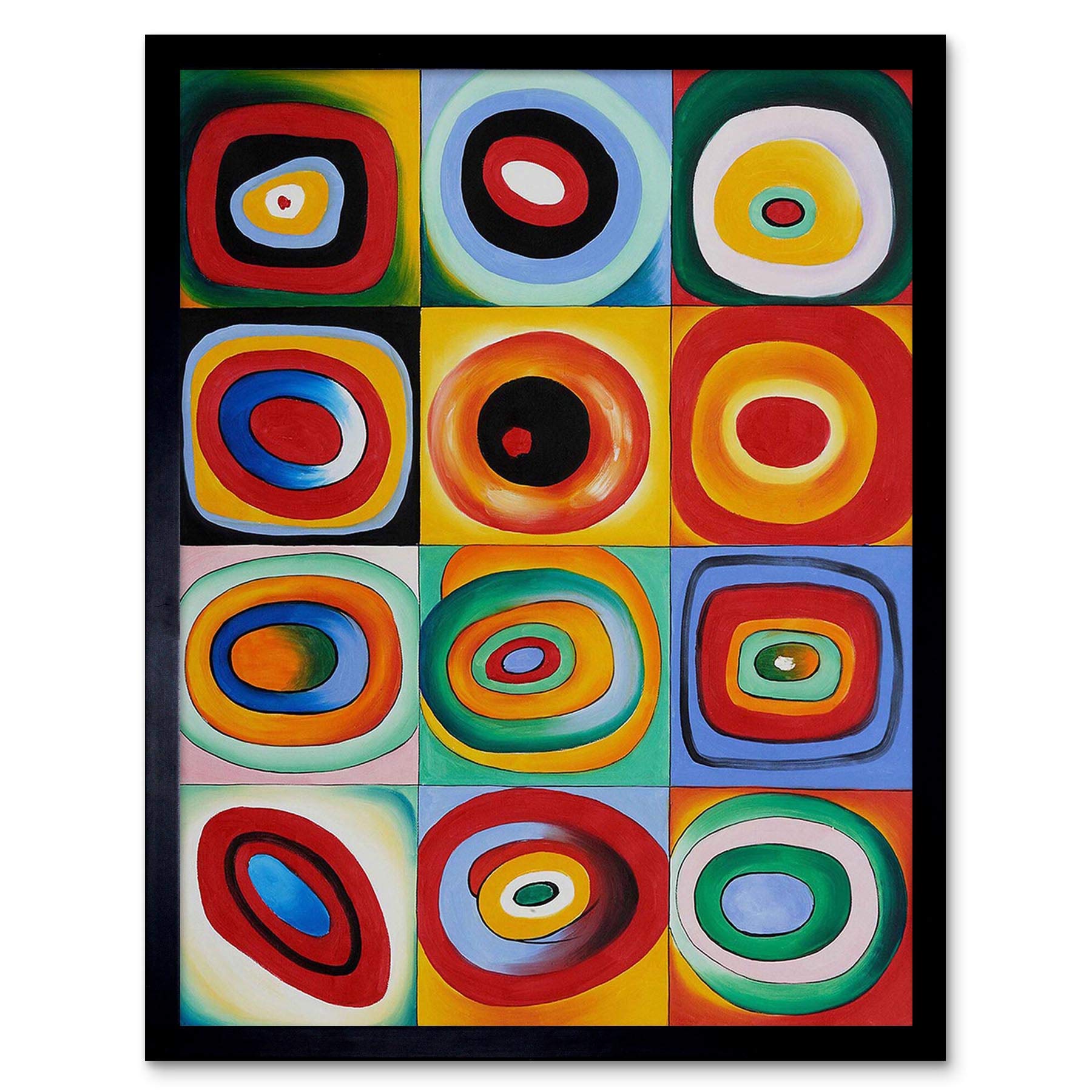 Wee Blue Coo Farbstudie Quadrate By Wassily Kandinsky Art Print Framed Poster Wall Decor 12X16 Inch