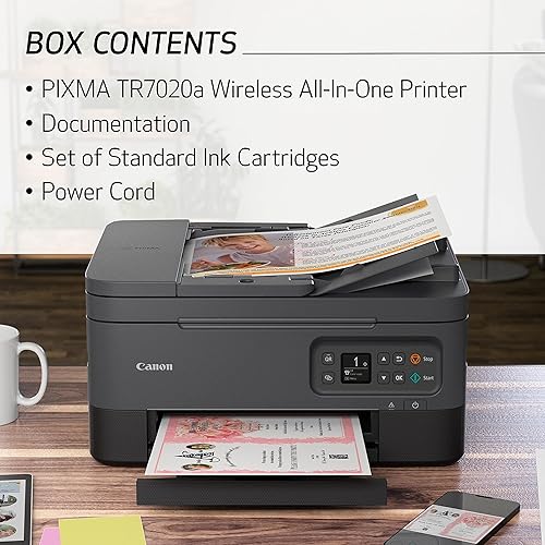 Miniatura 7 de Canon PIXMA TR7020a Impresora inalámbrica de inyección de tinta a color todo en uno, con impresión dúplex, impresión móvil y alimentador automático