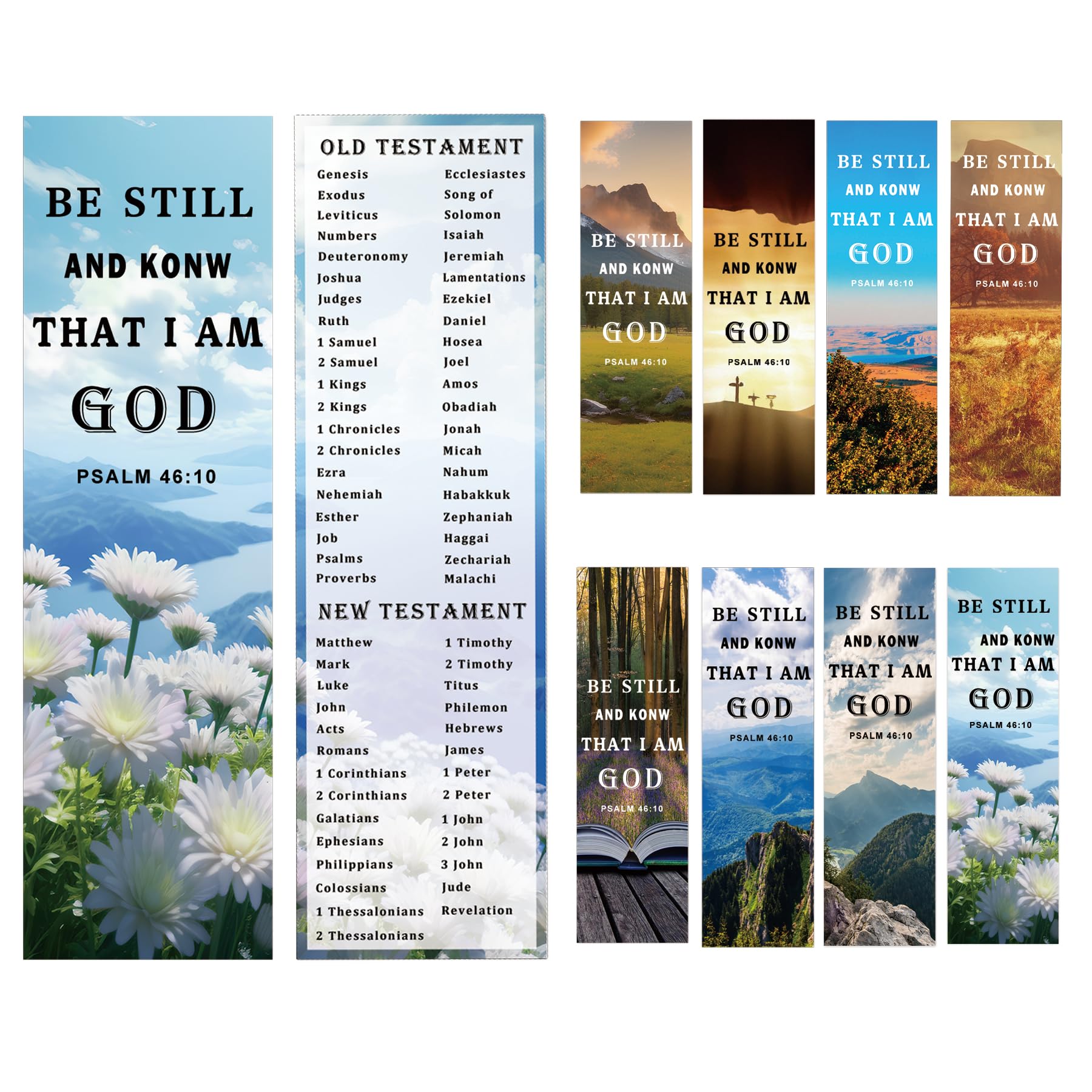 Remerabel 64 Pcs Books of The Bible Bookmarkers Reading Christian Religious Bookmarks Book List by Old and New Testament Chapter Bible Guide Fathers Day Church Gifts Inspirational Book Markers
