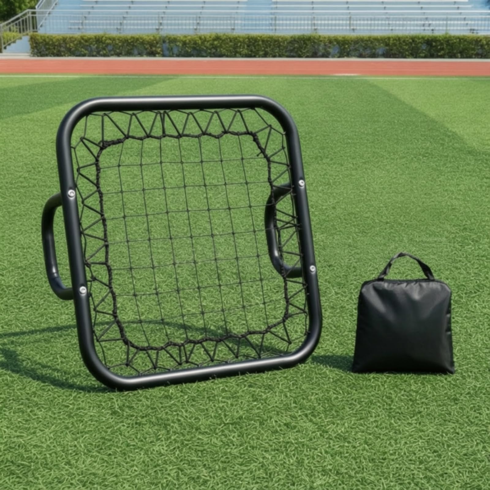 Baoblaze Red de Entrenamiento de Béisbol Red Rebotadora Rejilla de Desvío Rebounder de Mano Portátil Construcción de Acero y Malla PE Incluye Bolsa para