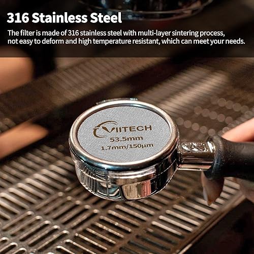 Miniatura 4 de Pantalla de disco expreso, pantalla de filtro Viitech Espresso para portafiltros de 2.106 in, reutilizable de 0.067 in de grosor 150 m, reemplazo de