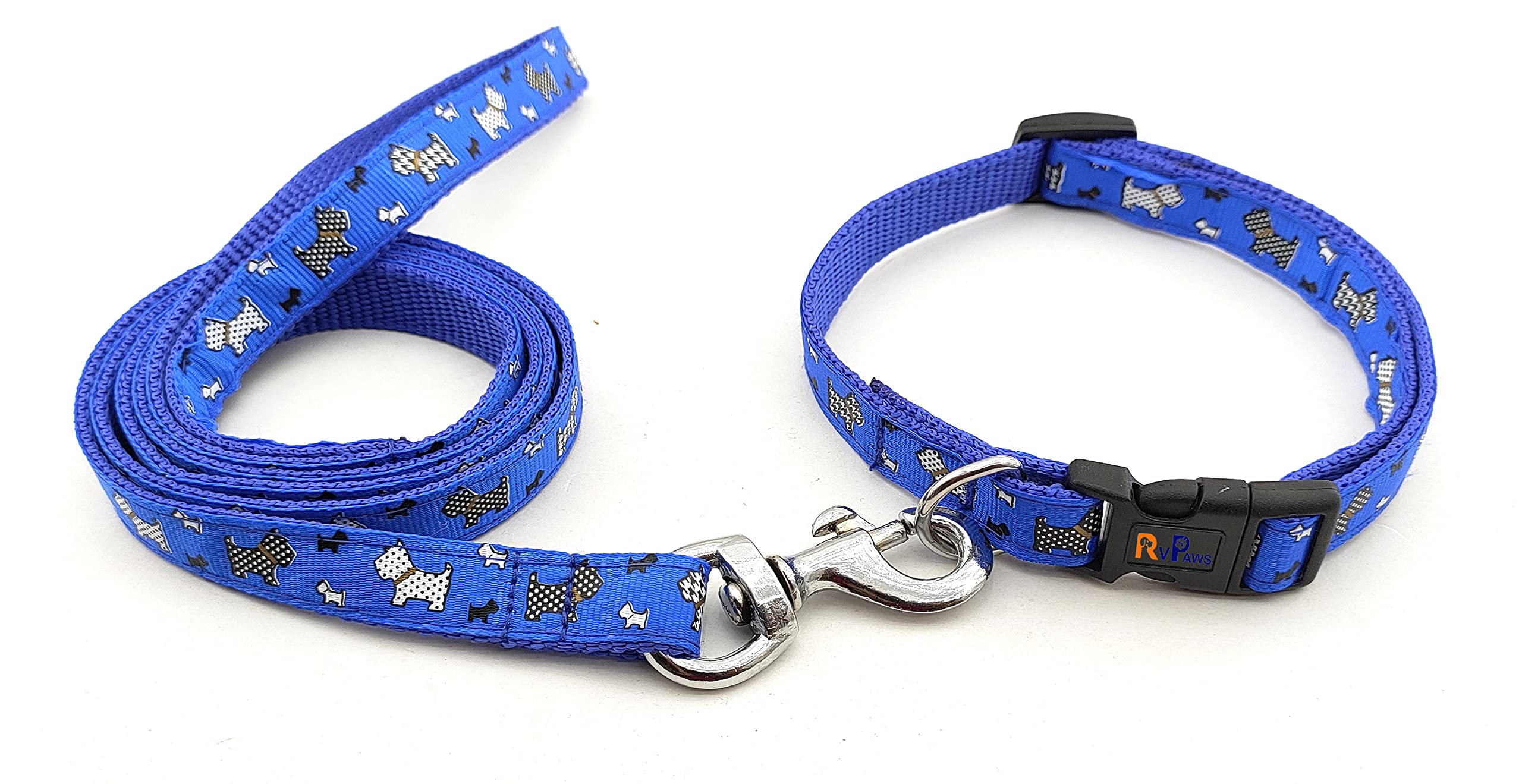 RvPaws Imported Dog Belt and Leash Set Puppy Animal Printed 15 MM, Adjustable Nylon Collar with Leash for Small and Medium Dogs, Quick Release and Breathable Collar Set for Puppies, (Blue Color) (B0BLLM4PB6) Amazon Price History, Amazon Price Tracker