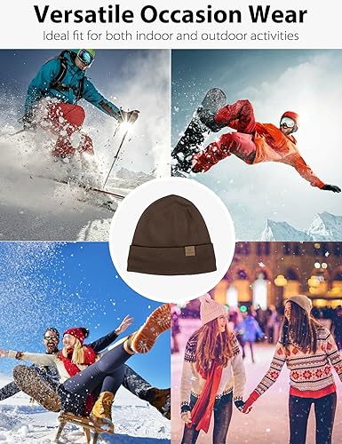Miniatura 5 de LiuSuper Gorro XXL de gran tamaño para cabezas grandes, sombrero 100% lana, gorro de invierno cálido con forro polar extragrande para hombres y