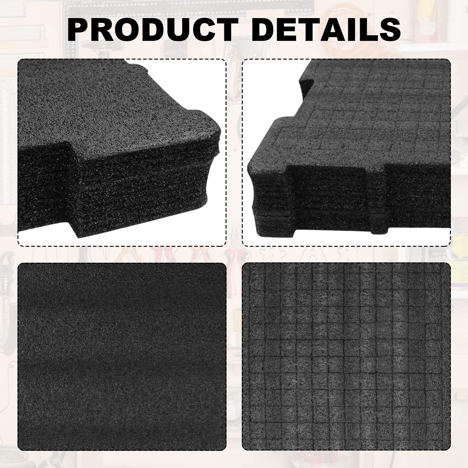 (2 Pack) Foam Insert Compatible with DeWalt TSTAK Tool Boxes - Fits DWST17808, DWST17807, DWST17805 - Replacement for DWST88801 - Customizable Tool Organizer Block + Bottom Base Pads (4 Pieces Total)
