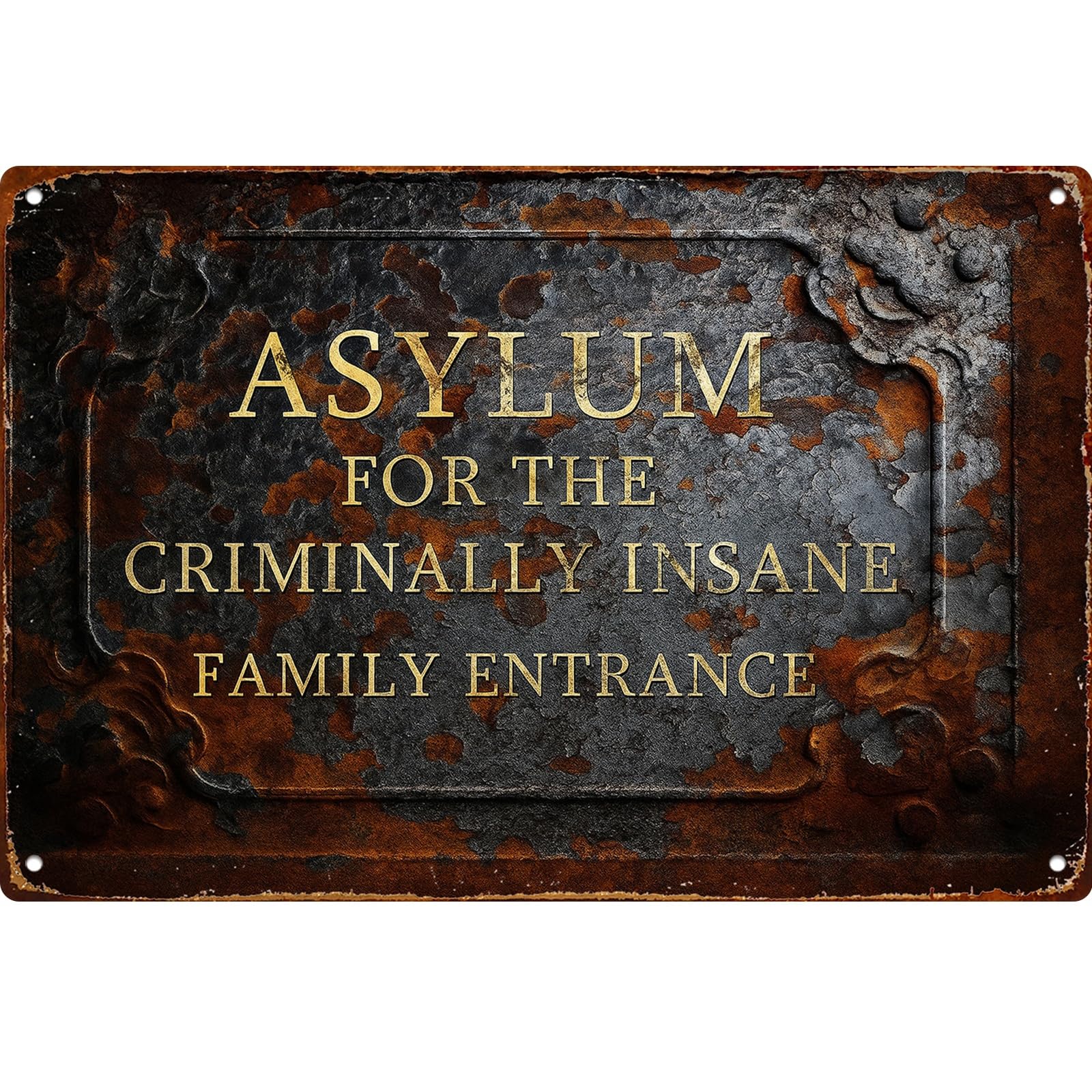 Quirky Metal, Asylum For The Criminally Insane Signs 8x12 Inch Retro Metal Sign Posters For Living Room Bedroom Kitchen Bathroom Garden Funny Wall Decor