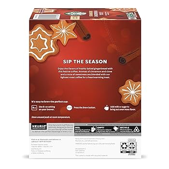 Amazon.com: Starbucks K-Cup Coffee Pods, Gingerbread