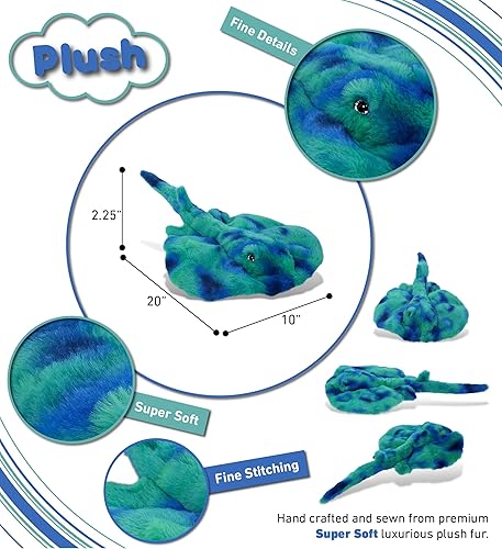 Miniatura 3 de DolliBu Animal de peluche azul de teñido anudado súper suave, lindos animales de peluche realistas para niñas, niños, adultos, regalos de animales,