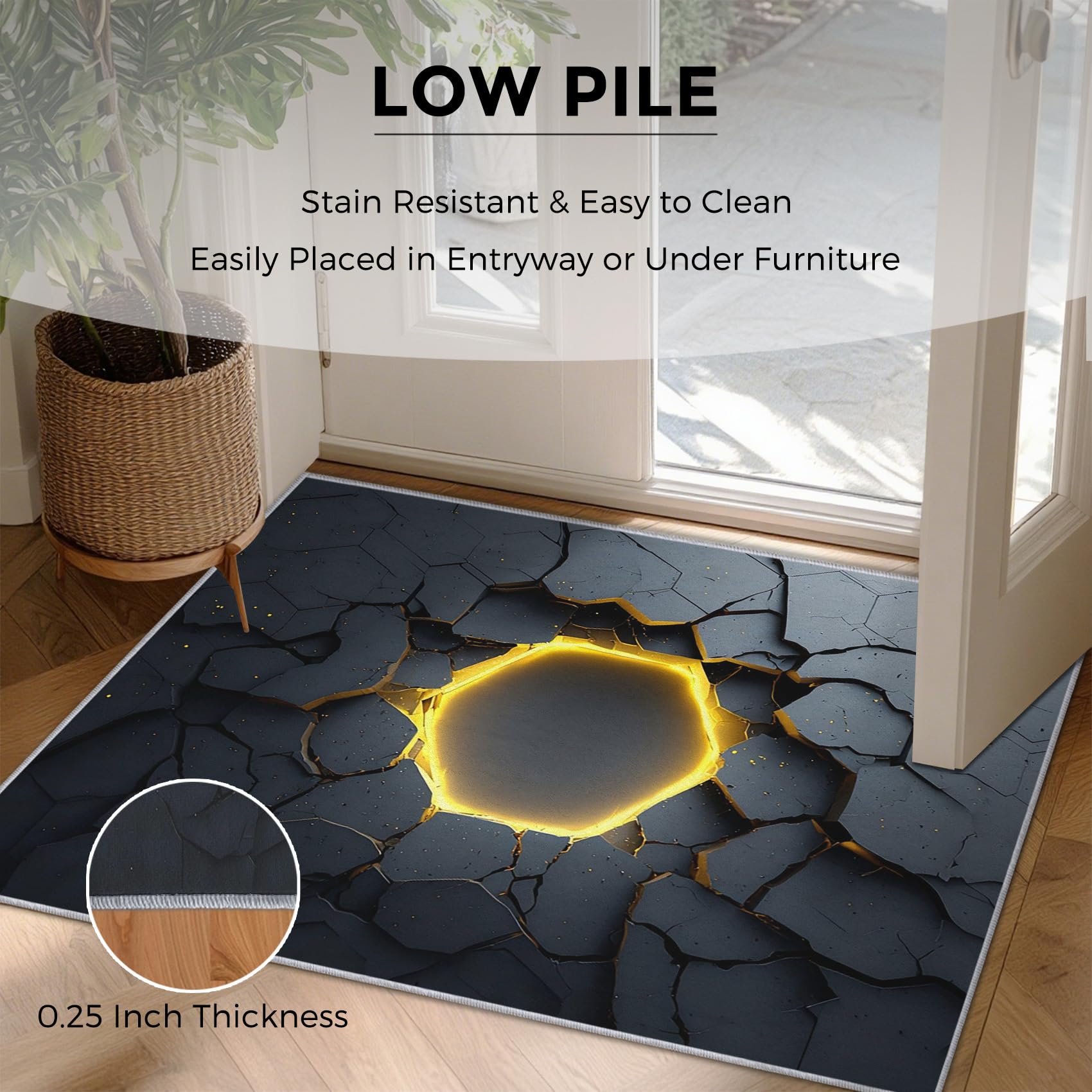 Generisch Teppich Wohnzimmer 3D Wabenmuster, Teppich Optische Täuschung für Schlafzimmer 120x160 cm, Weicher Waschbarer Antirutsch Kurzflor Dekoration Carpet P-&102