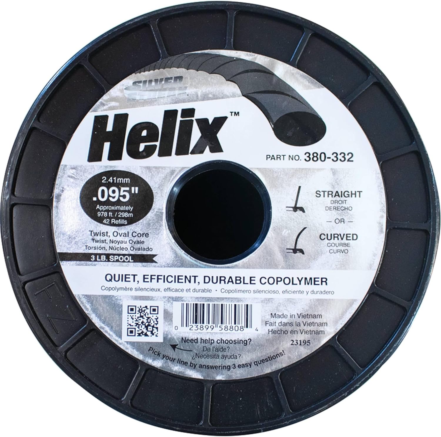 Rareelectrical Trimmer Line Compatible With Echo Stihl Husqvarna String Trimmer Weed Eater Edger Lawn Care Replacement Helix 0.095 In Diameter Twist Black Durable Copolymer 3 Lb Branded Spool 978 Ft