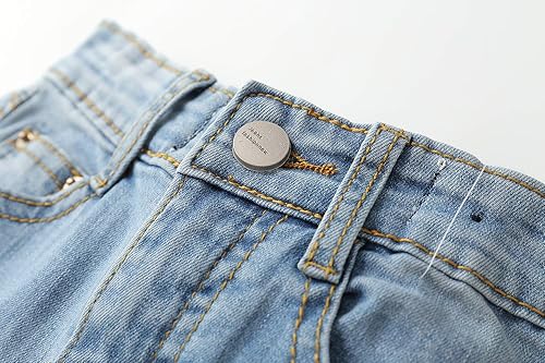 Miniatura 5 de KIDSCOOL SPACE Pantalones de mezclilla rasgados con banda elástica en el interior con anillos en D