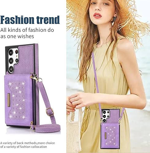 Miniatura 6 de Asuwish Phone Case for Samsung Galaxy S22 Ultra 5G Wallet Cover with Screen Protector and Card Holder Slot Stand Leather Bling Glitter Cell