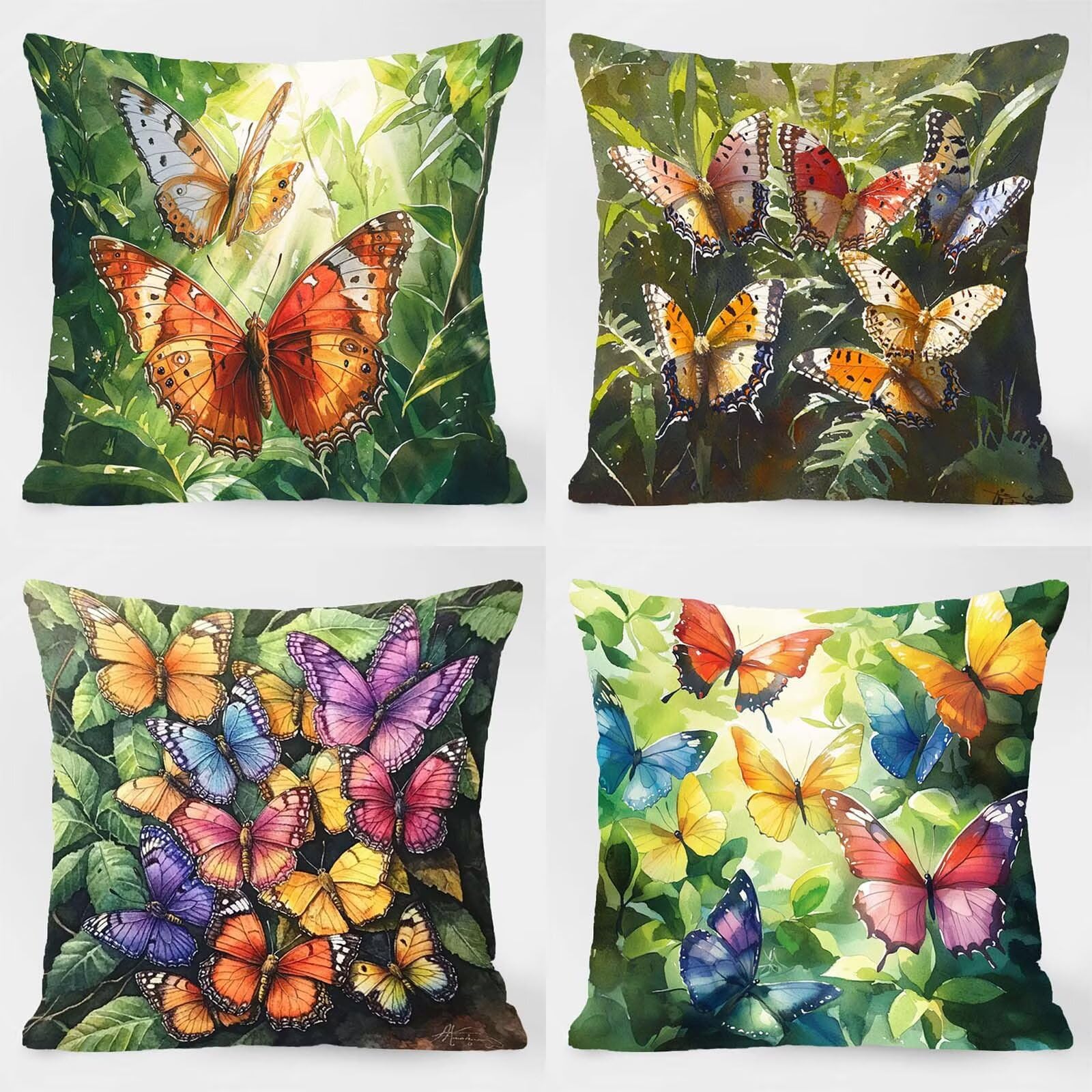 Housse coussin extérieur imperméable taie oreiller papillon 40x40