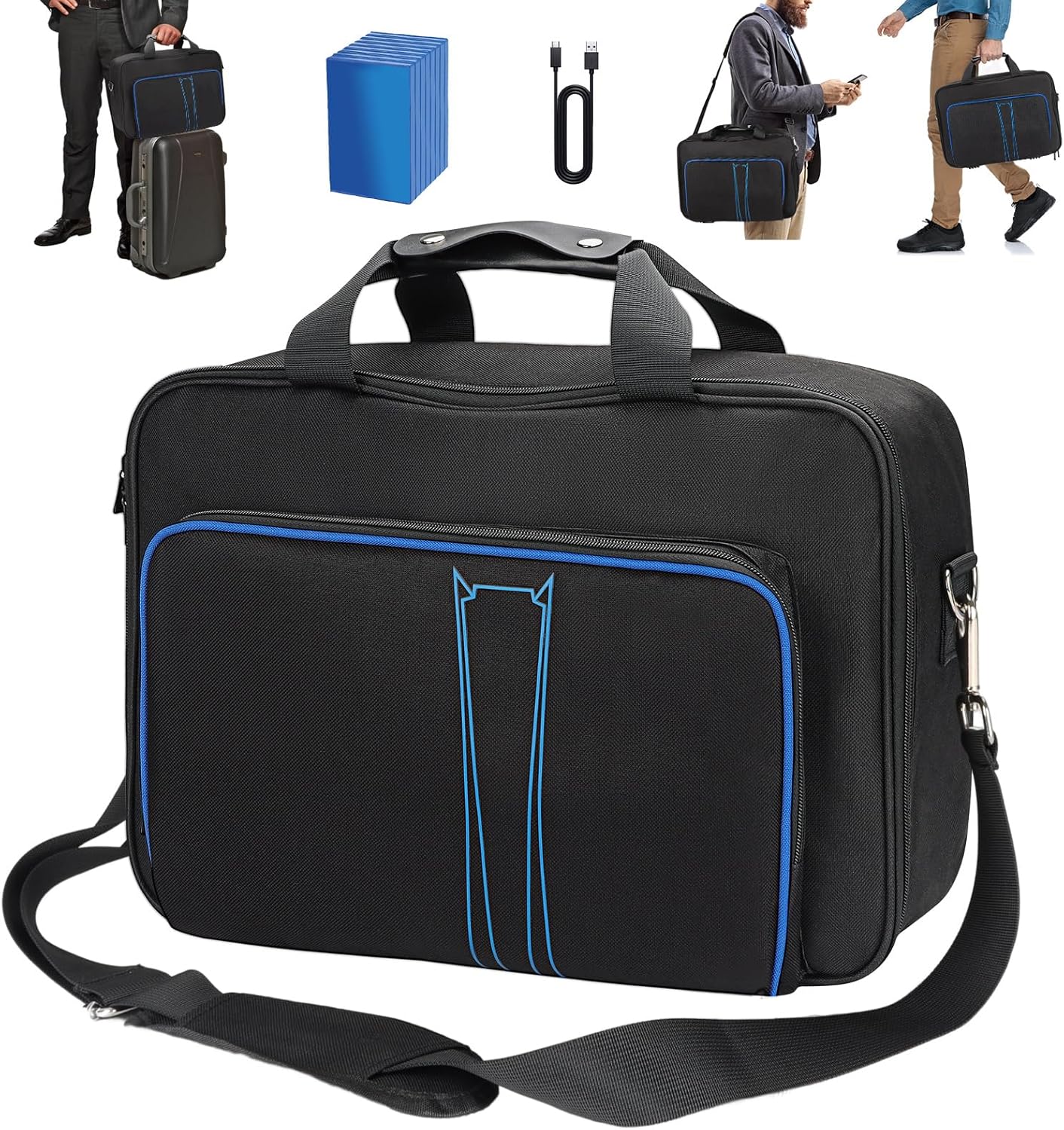 Prenosná taška HUIJUTCHEN na PS5 v modrej farbe