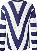 Vista 4 de Suéteres de gran tamaño con cuello redondo para mujer, otoño 2023, manga larga farol, abertura lateral, suéter de ganchillo