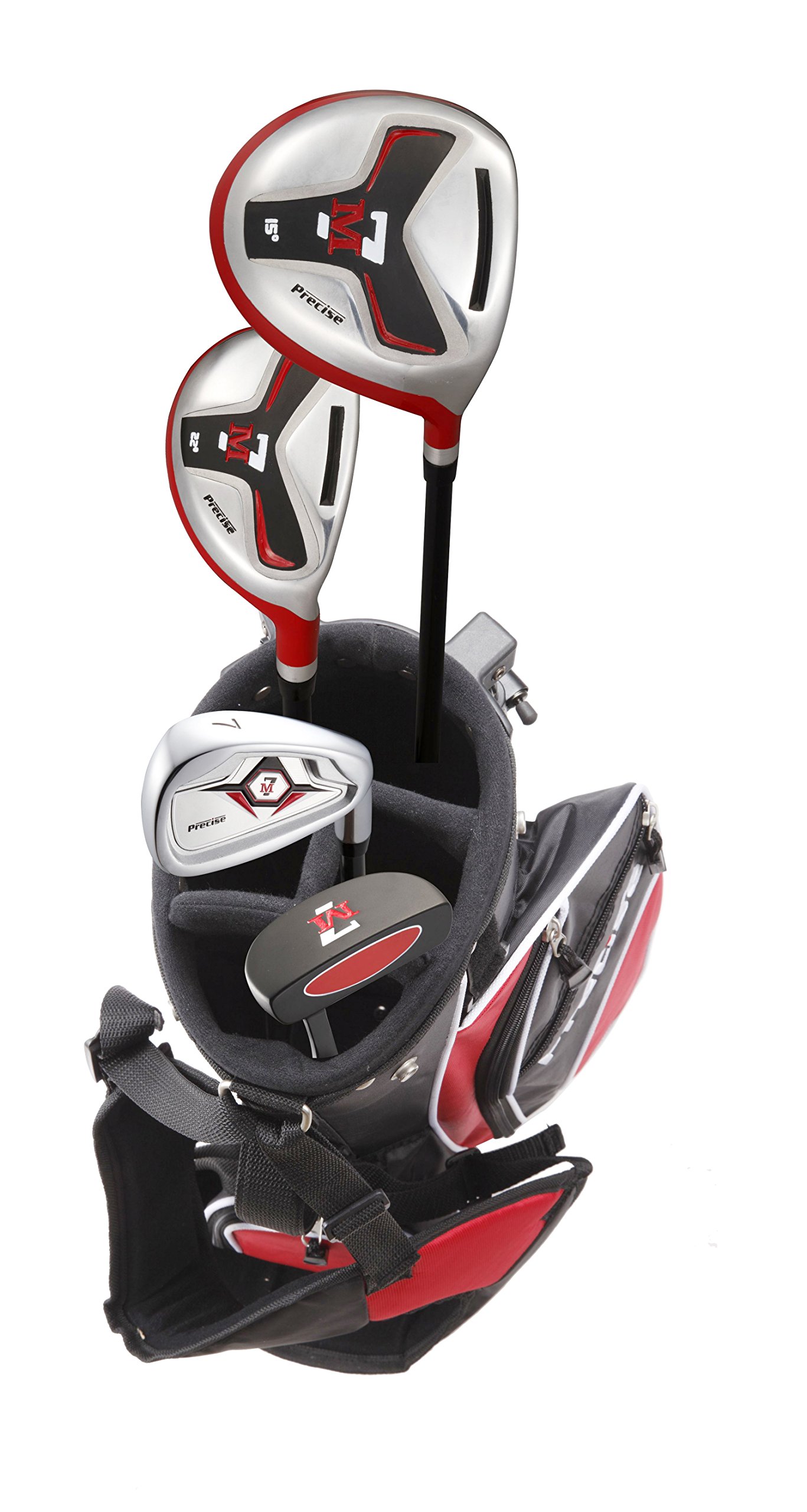 Precise M7 Junior Complete Golf Club Set for Children Kids - 3 Age Groups - Right Hand (Ages 3-5 Red, Right Hand)