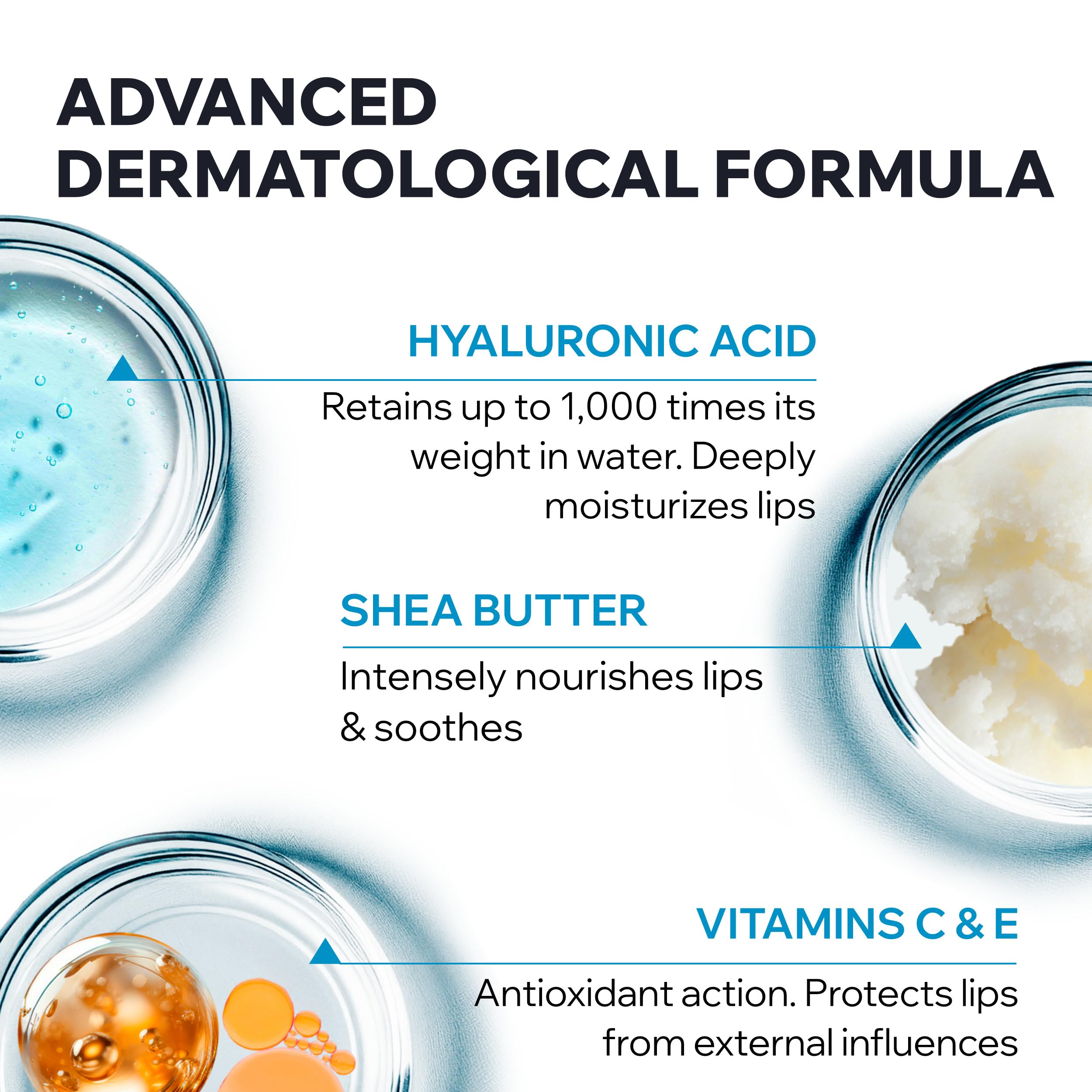 Uriage Eau Thermale Lip Balm With Hyluronic Acid + Shea Butter + Vitamin C, Ultra-Soft Moisturizing Lip Balm For Dry, Chapped Lips, Itense Hydration, Unisex
