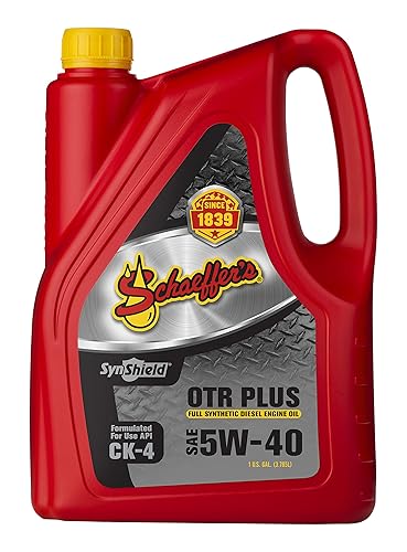 Schaeffer Manufacturing Co. 9000CK4-006S SynShield OTR Plus Aceite de motor diesel sintético completo 5W-40, botella de 1 galón
