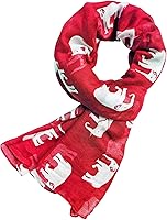 Vista 17 de V28 Hermosa bufanda larga y suave con estampado de elefante azul - grande