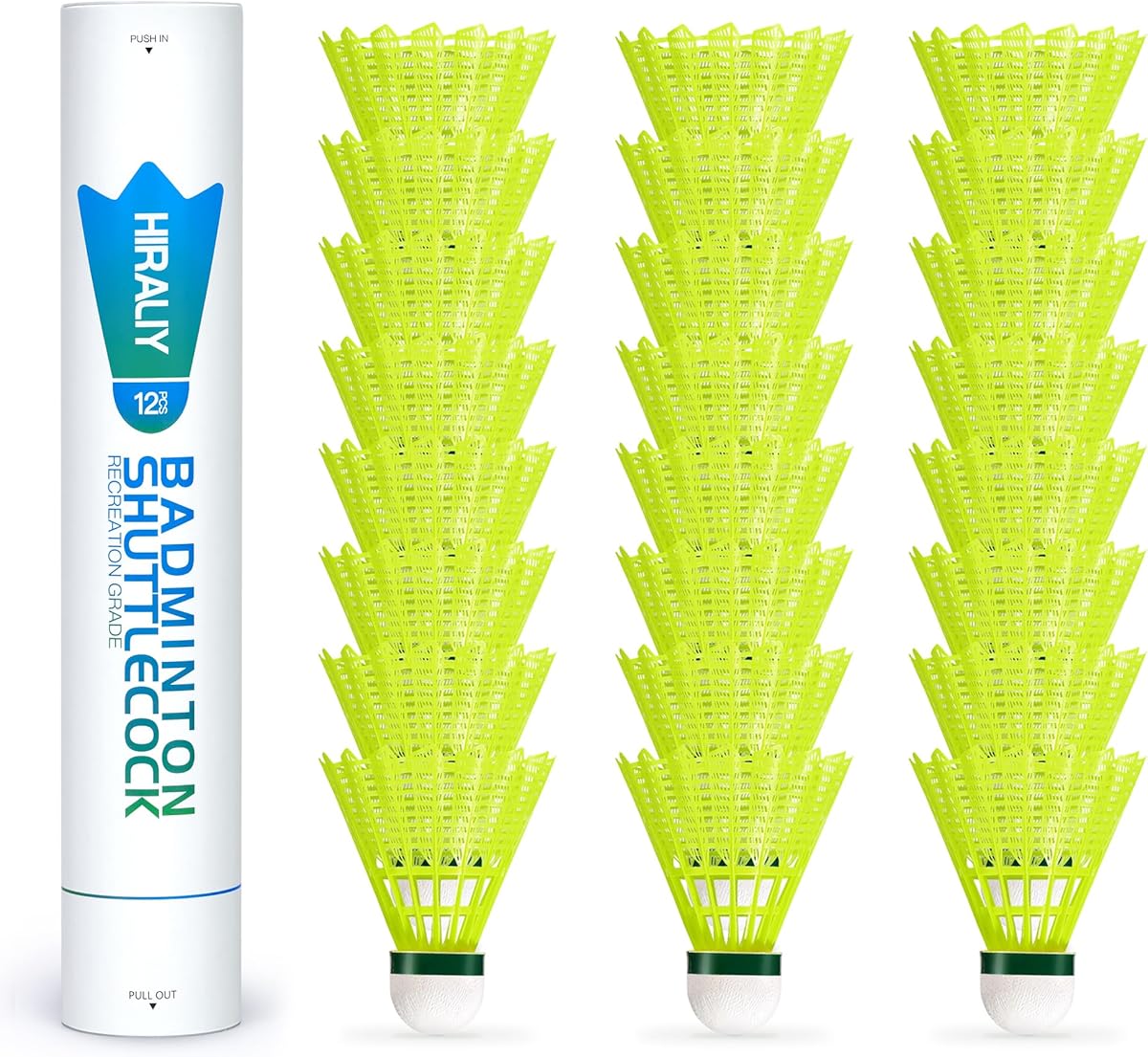 HIRALIY Badminton Birdies, Nylon Badminton Shuttlecocks with Stability Durability for Baseball Batting Practice Training, High Speed Birdie Balls for Backyards Indoor Outdoor Sports Activities