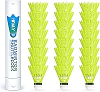 Vista 10 de HIRALIY 12/24 Pack Badminton Birdies Nylon, Durable Shuttlecocks for Backyard & Baseball Batting Practice, Wind Resistant Yellow/Pink Bulk Ball Set